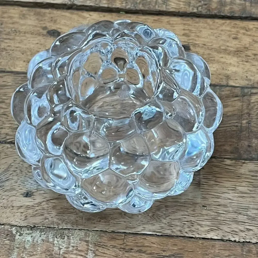 Orrefors Raspberry Crystal Glass Votive Candle Holders (2) 4